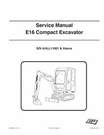 Manual de serviço em pdf da escavadeira compacta Bobcat E16