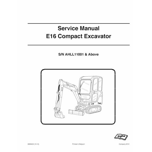 Bobcat E16 compact excavator pdf service manual 