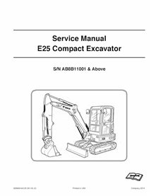 Bobcat E25 compact excavator pdf service manual 