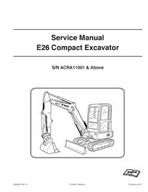 Bobcat E26 compact excavator pdf service manual 