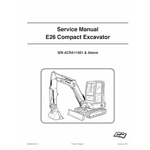 Manual de serviço em pdf da escavadeira compacta Bobcat E26