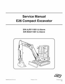 Bobcat E26 compact excavator pdf service manual 