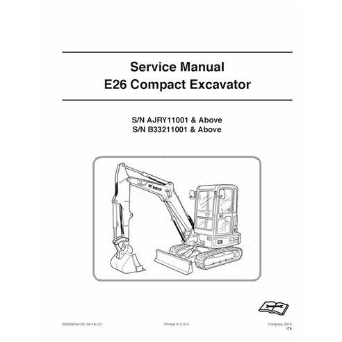 Bobcat E26 compact excavator pdf service manual 