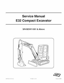 Manual de serviço em pdf da escavadeira compacta Bobcat E32