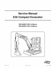 Manual de serviço em pdf da escavadeira compacta Bobcat E35