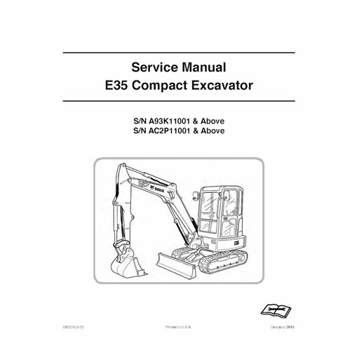 Bobcat E35 compact excavator pdf service manual 