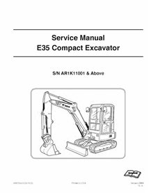 Manual de serviço em pdf da escavadeira compacta Bobcat E35