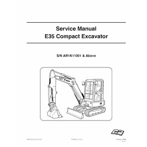 Manual de serviço em pdf da escavadeira compacta Bobcat E35