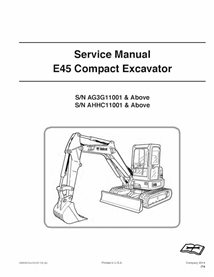 Bobcat E45 compact excavator pdf service manual 