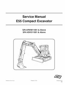 Manual de servicio pdf de la excavadora compacta Bobcat E55