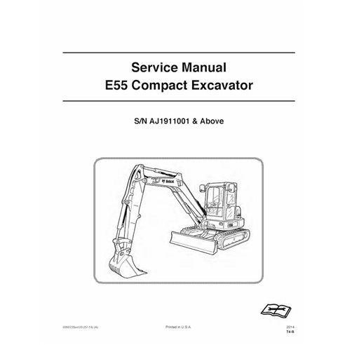 Manual de serviço em pdf da escavadeira compacta Bobcat E55