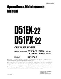 Manual de operação e manutenção do buldôzer Komatsu D51EX-22, D51PX-22 - Komatsu manuais - KOMATSU-CEAM018708