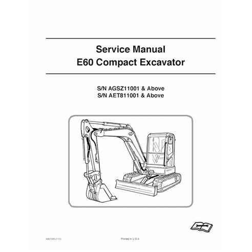 Manual de servicio pdf de la excavadora compacta Bobcat E60