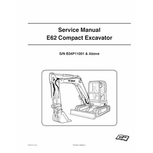 Manual de serviço em pdf da escavadeira compacta Bobcat E62