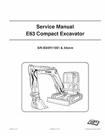 Manual de serviço em pdf da escavadeira Bobcat E63