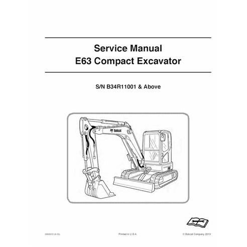 Manual de serviço em pdf da escavadeira Bobcat E63