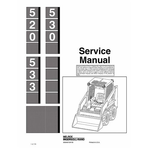Manual de serviço do carregador Bobcat 520, 530, 533