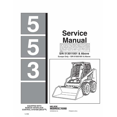 Bobcat 553 loader service manual