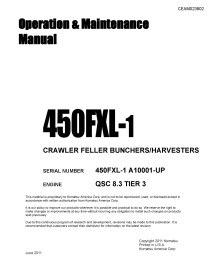 Manual de operação e manutenção do buldôzer Komatsu 450FXL-1 - Komatsu manuais - KOMATSU-CEAM023802