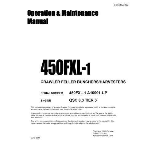 Manual de operação e manutenção do buldôzer Komatsu 450FXL-1 - Komatsu manuais