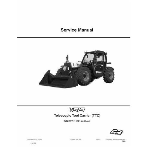 Manipulador telescópico Bobcat V519 manual de servicio en pdf