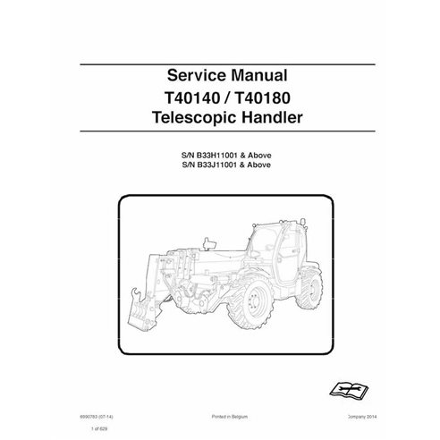 Bobcat T40140, T40180 manual de serviço em pdf do manipulador telescópico