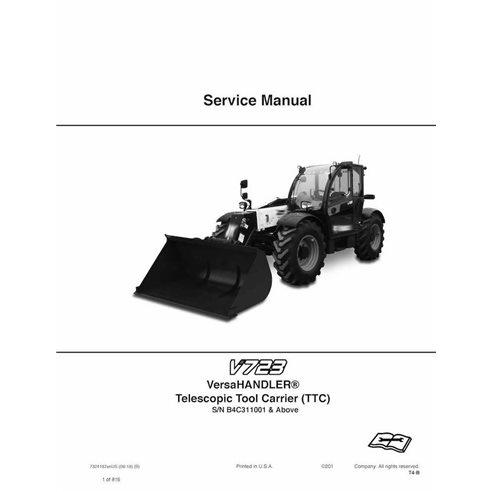 Manipulador telescópico Bobcat V723 manual de servicio en pdf