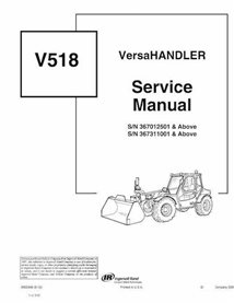 Manipulador telescópico Bobcat V518 manual de servicio pdf