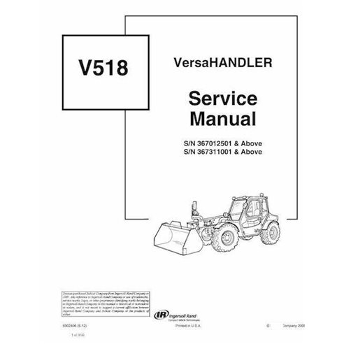 Bobcat V518 telescopic handler pdf service manual 