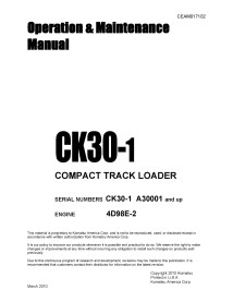 Manual de operação e manutenção da carregadeira Komatsu CK30-1 - Komatsu manuais