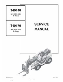 Bobcat T40140, T40170 manipulador telescópico manual de serviço em pdf