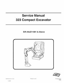 Manual de serviço em pdf da escavadeira compacta Bobcat 323