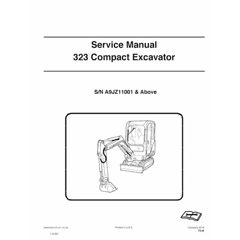 Manual de serviço em pdf da escavadeira compacta Bobcat 323