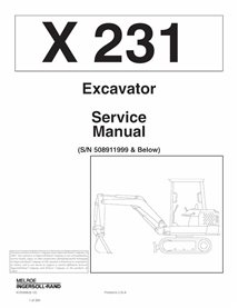 Manual de serviço em pdf da escavadeira compacta Bobcat X231