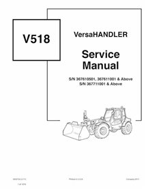 Bobcat V518 telescopic handler pdf service manual 