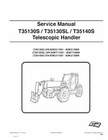 Bobcat T35130S, T35130SL, T35140S manipulador telescópico manual de serviço em pdf