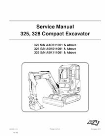 Bobcat 325, 328 manual de serviço em pdf da escavadeira compacta