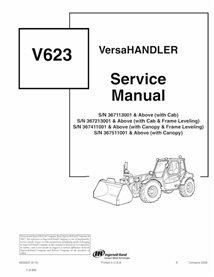 Bobcat V623 telescopic handler pdf service manual 