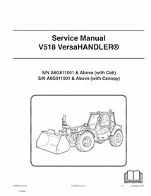 Manipulador telescópico Bobcat V518 manual de servicio pdf