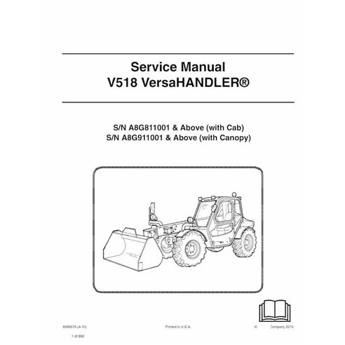 Manipulador telescópico Bobcat V518 manual de servicio pdf