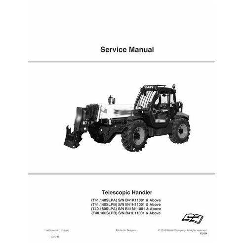 Bobcat T41140SLPA, T41140SLPB, T40180SLPA, T40180SLPB manipulador telescópico pdf manual de servicio