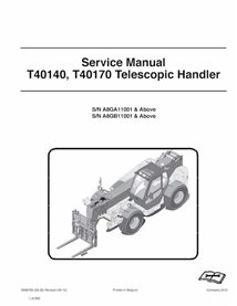 Bobcat T40140, T40170 manipulador telescópico manual de serviço em pdf