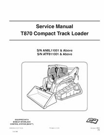 Bobcat T870 compact track loader pdf service manual 