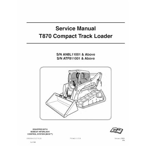 Bobcat T870 compact track loader pdf service manual 