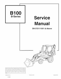 Manual de serviço em pdf da retroescavadeira Bobcat B100