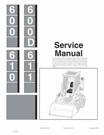 Bobcat 600, 600D, 610, 611 minicargadora manual de servicio pdf