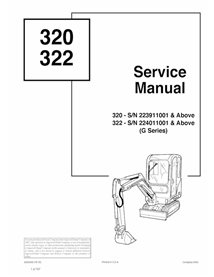 Bobcat 320, 322 compact excavator pdf service manual 