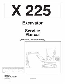 Manual de serviço em pdf da escavadeira compacta Bobcat X225