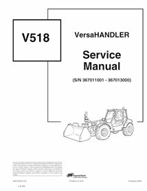 Manual de serviço em pdf do manipulador telescópico Bobcat V518