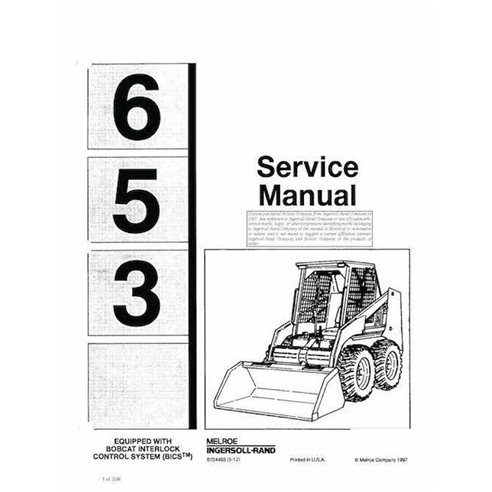 Manual de serviço em pdf da minicarregadeira Bobcat 653